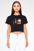 Hitman Siyah  Crop Top Tişört