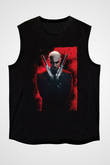 Hitman Siyah Unisex Kolsuz Tişört