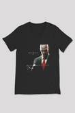 Hitman Siyah Unisex V Yaka Tişört
