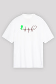 Hokey Baskılı Unisex Beyaz Oversize Tişört - Tshirt