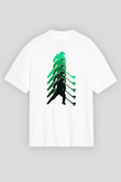 Hokey Baskılı Unisex Beyaz Oversize Tişört - Tshirt