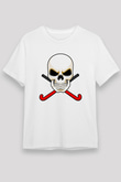 Hokey Baskılı Unisex Beyaz Tişört - Tshirt