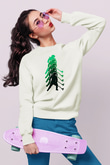 Hokey Baskılı Unisex Ekru Sweatshirt