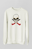 Hokey Baskılı Unisex Ekru Sweatshirt