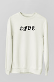Hokey Baskılı Unisex Ekru Sweatshirt