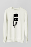 Hokey Baskılı Unisex Ekru Sweatshirt