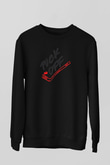 Hokey Baskılı Unisex Siyah Sweatshirt