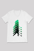 Hokey Baskılı Unisex V Yaka Tişört - Tshirt