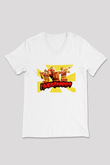 Hulk Hogan Beyaz Unisex V Yaka Tişört