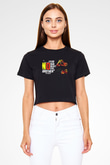 Hulk Hogan Siyah   Crop Top Tişört