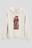 Hunter X Hunter Baskılı Beyaz Unisex Hoodie