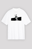 Hunter X Hunter Baskılı Beyaz Unisex Oversize Tişört - Tshirt