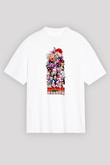 Hunter X Hunter Baskılı Beyaz Unisex Oversize Tişört - Tshirt
