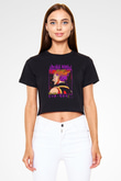 Hunter X Hunter Baskılı Siyah Crop Top Kadın Tişört - Tshirt