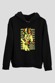 Hunter X Hunter Baskılı Unisex Siyah Hoodie
