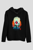 Hunter X Hunter Baskılı Unisex Siyah Hoodie