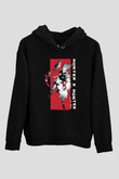 Hunter X Hunter Baskılı Unisex Siyah Hoodie