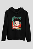 Hunter X Hunter Baskılı Unisex Siyah Hoodie