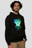 Hunter X Hunter Baskılı Unisex Siyah Hoodie