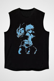 Hunter X Hunter Baskılı Unisex Siyah Kolsuz Tişört - Tshirt