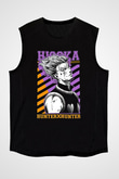 Hunter X Hunter Baskılı Unisex Siyah Kolsuz Tişört - Tshirt