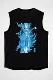 Hunter X Hunter Baskılı Unisex Siyah Kolsuz Tişört - Tshirt