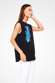 Hunter X Hunter Baskılı Unisex Siyah Kolsuz Tişört - Tshirt