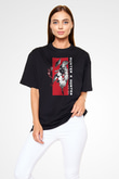 Hunter X Hunter Baskılı Unisex Siyah Oversize Tişört - Tshirt