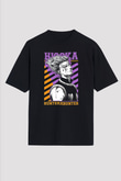 Hunter X Hunter Baskılı Unisex Siyah Oversize Tişört - Tshirt