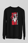 Hunter X Hunter Baskılı Unisex Siyah Sweatshirt