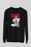 Hunter X Hunter Baskılı Unisex Siyah Sweatshirt