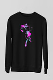 Hunter X Hunter Baskılı Unisex Siyah Sweatshirt
