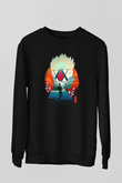 Hunter X Hunter Baskılı Unisex Siyah Sweatshirt