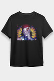 Hunter X Hunter Baskılı Unisex Siyah Tişört - Tshirt