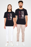 Hunter X Hunter Baskılı Unisex Siyah Tişört - Tshirt