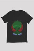 Hunter X Hunter Baskılı Unisex Siyah V Yaka Tişört - Tshirt