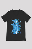 Hunter X Hunter Baskılı Unisex Siyah V Yaka Tişört - Tshirt