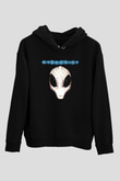 Hypocrispy Baskılı Unisex Siyah Kapüşonlu Sweatshirt
