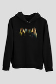 Hypocrispy Baskılı Unisex Siyah Kapüşonlu Sweatshirt