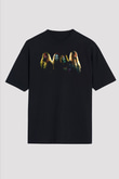Hypocrispy Baskılı Unisex Siyah Oversize Tişört - Tshirt