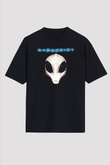 Hypocrispy Baskılı Unisex Siyah Oversize Tişört - Tshirt