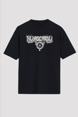 Hypocrispy Baskılı Unisex Siyah Oversize Tişört - Tshirt