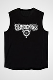 Hypocrisy Baskılı Unisex Siyah Kolsuz Tişört - Tshirt