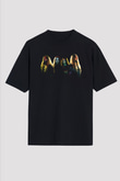 Hypocrisy Baskılı Unisex Siyah Oversize Tişört - Tshirt