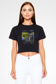 I Prevail Baskılı Siyah Crop Top Kadın Tişört - Tshirt