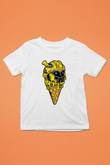 Ice Cream Bumble Bee Baskılı Unisex Beyaz Çocuk Tişört