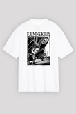 Ice Nine Kills Baskılı Beyaz Unisex Oversize Tişört - Tshirt