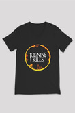 Ice Nine Kills Baskılı Unisex Siyah V Yaka Tişört - Tshirt
