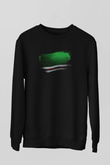 İçkerya Çeçen Cumhuriyeti - Chechen Republic İchkeria Bayrağı Baskılı Unisex Siyah Sweatshirt