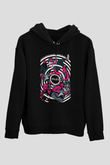 Idles Baskılı Unisex Siyah Kapüşonlu Sweatshirt